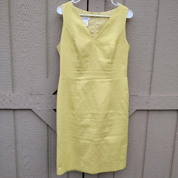 Escada margaretha ley Vintage Cotton Shift Dress SZ 40 Yellow - Picture 1 of 6